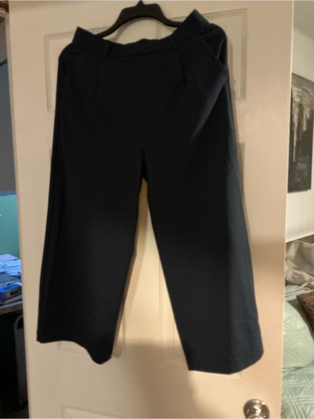HALARA Navy Wide-Leg Pull-On Pants